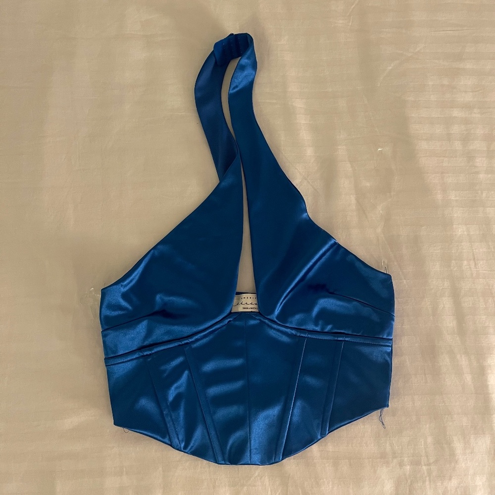 Halter neck corset crop top